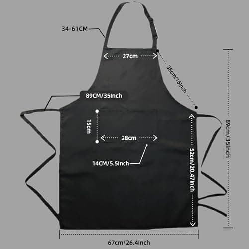 Kuche Shields Basic Kitchen Aprons For Women With Pockets For Cooking Grilling Bbq, Chef White Apron For Adults thumbnail 2