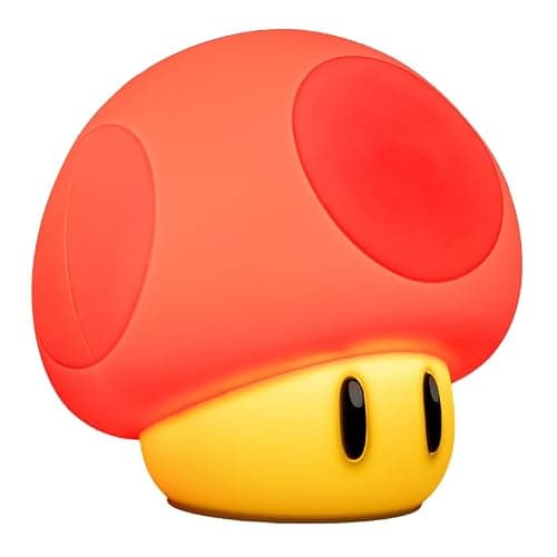 Paladone Super Mario Super Mushroom SquishyGlo Light – Rechargeable Silicone Night Light with 3 Brightness Levels, Official Nintendo Lamp thumbnail 6