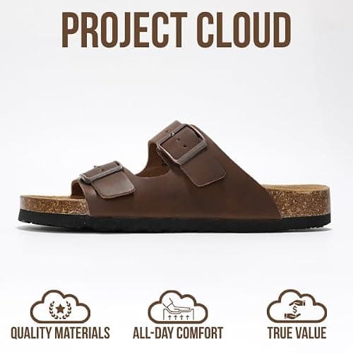 Project Cloud Genuine Leather Flat Sandals Women 2025 Beach Essentials Womens Sandals Memory Foam Vacation Essentials Slides for Women Footwear (Venita) thumbnail 4