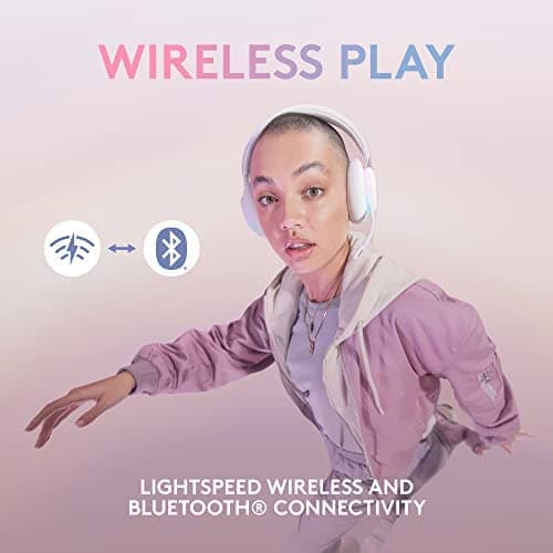 Logitech G735 Wireless Gaming Headset, Customizable LIGHTSYNC RGB Lighting, Bluetooth, 3.5 MM Aux Compatible with PC, Mobile Devices, Detachable Mic - White Mist thumbnail 3
