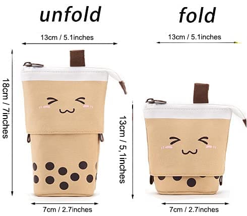 Friinder Telescopic Pencil Bag Pen Holder Pop Up Stationery Case, Stand-up Retractable Transformer Bag Standing Organizer, Great for Christmas Holiday New Year Office Bag thumbnail 2