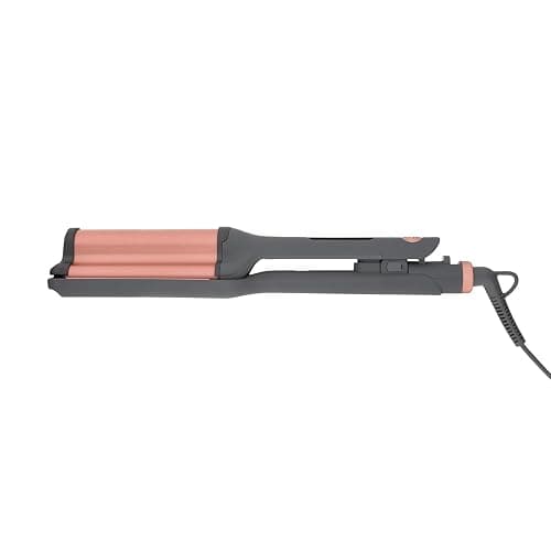 Hairitage 3 Barrel Curling Iron for Beach Waves and Curls - Ceramic Tourmaline Crimping Iron - Hair Waver for Mermaid Waves - Pink Barrel Curling Iron - Reduce Frizz + Increase Shine - All Hair Types thumbnail 2