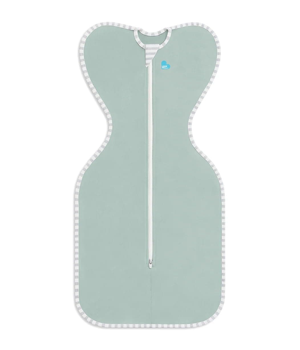 Love To Dream Swaddle UP™ Lite, Medium (6-8.5kg), Ultra-Light for Warm Room Temperatures (24-27°C), 0.2 TOG, Arms Up Position, Twin Zipper for Easy Nappy Changes, Olive thumbnail 2
