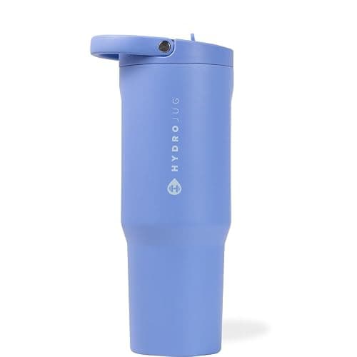HydroJug Sport - Stainless Steel Tumbler with Straw, Vacuum Insulated, 32oz Leakproof Water Bottle, Ergonomic Design, Reusable, Dishwasher Safe, Rubber Base, Durable for Gym or Outdoors, Light Blue - Image 1