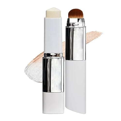 2 in 1 White Korean Color Changing Foundation Stick with Brush, Cover Cream Stick Foundation, Moisturizing Long-Lasting Hydration Makeup, Light Coverage Concealer, (01-Ivory White) - Image 1