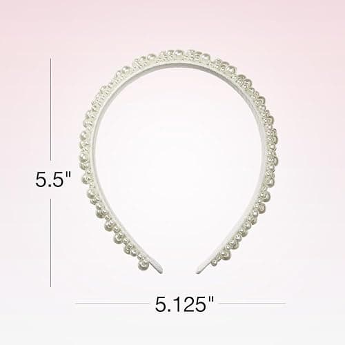 CONAIR Scunci Pearl Headband - ideal for all occasions- fashionable and trendy nonslip head band- hair accessories for women - holiday headwear - stocking stuffers - gifts for her -Ivory thumbnail 5