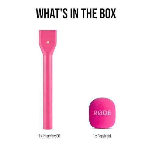 RØDE Interview GO Handheld Adaptor for RØDE Wireless Microphones (Pink) | Handheld adapter with foam windshield for interviews, field reporting and content creation thumbnail 8