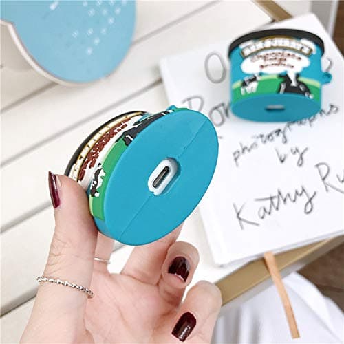 Derhom Airpods Silicone Case Funny Cute Cover Compatible for Apple Airpods 1&2[Beverage Can Series] (Benjerry Ice Cream) thumbnail 3