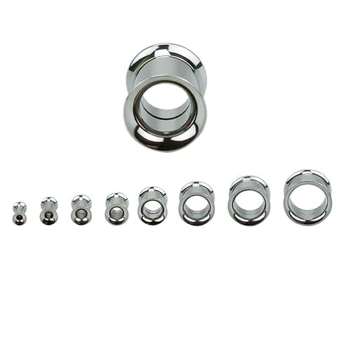 B BodyPJ Sparkles 3-6Pairs-Mix Color Surgical Steel Screw Tunnel Plugs Hollow Ear Expander Gauge Piercing thumbnail 5