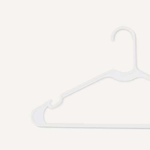 Amazon Basics Plastic Clothes Hangers, Adult Size, White, Pack of 50 thumbnail 5