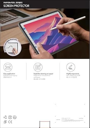 ESR 2 Pack Paper-Feel Screen Protector for iPad Air 11 Inch M3/M2 (7th/6th Generation, 2025/2024), Write and Draw Like on Paper, Scratch Protection with Easy Application Tray, Thin and Responsive thumbnail 11