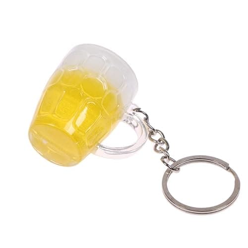 ARFUKA Keyring Simulation Beer Mug Pendant Keychain Metal Keyring Key Holder Men Women Key Chain Key Organizer Birthday Christmas Wedding Valentine's Day Gift for Men and Women thumbnail 3