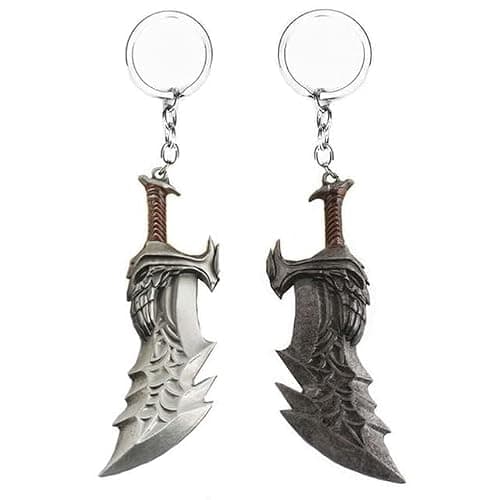 GOW Blades of Chaos Keychain Set - Leviathan Axe & Thor Mjolnir Hammer Chain - Cosplay Gifts for Men Women and Game Fans (THE BLADES OF CHAOS Set) thumbnail 2
