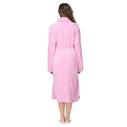 RONGTAI Womens Bathrobe Ladies Fleece Plush Warm Long Robes thumbnail 4