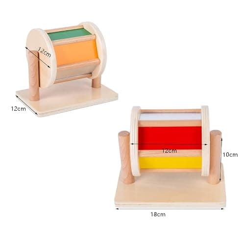 Montessori Baby Toys Play Kit - Montessori Mirror, Peekaboo, Knob Puzzle, Medium Spinning Drum - For 6-12 Months Toddlers thumbnail 2