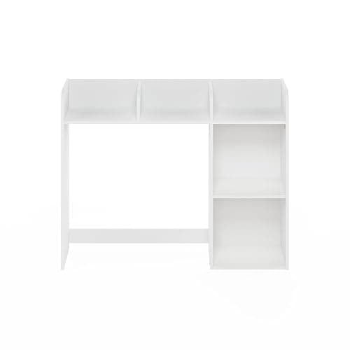 Furinno Classic Desk Shelf, 5-Shelf Desktop Hutch, Book Shelf, 3-Tier Desk Organzier, for Office Supplies, Office Desk Accessories, for Home Office, College, Dorm, White thumbnail 7