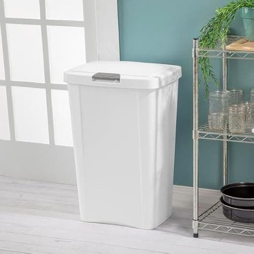 STERILITE 10458004 Touch Can, White, 13 Gallon thumbnail 4
