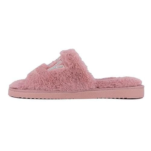 Juicy Couture Women's Faux Fur Slide Sandal Slippers, Open Toe, Comfortable Indoor Outdoor House Shoes thumbnail 6