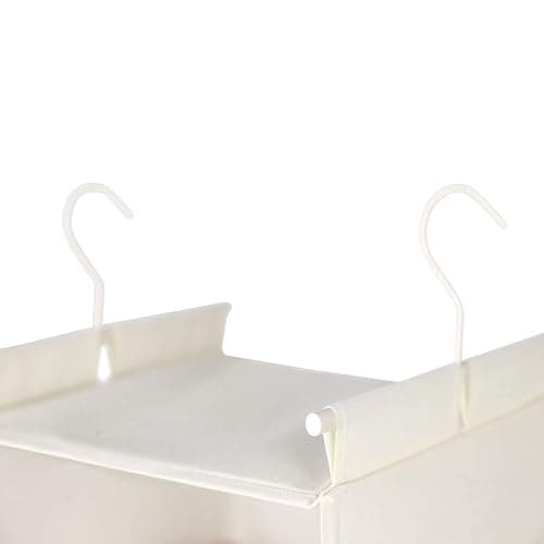 MAX Houser 6 Tier Shelf Hanging Closet Organizer, Cloth Hanging Shelf with 2 Sturdy Hooks for Storage, Foldable (Beige) - Beige thumbnail 9
