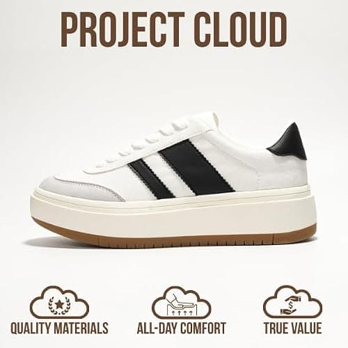 Project Cloud Platform Sneakers for Women - Lightweight Memory Foam Insole Womens Sneakers - Non-Slip Fashion Sneakers for Women Footwear - Women's Fashion Platform Shoes (Nita) thumbnail 4