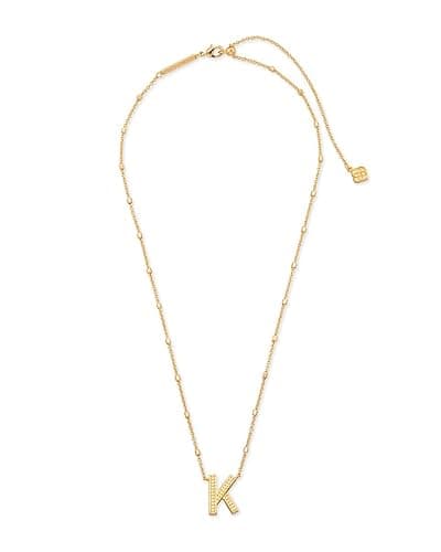 Kendra Scott Letters A-Z Pendant Necklace for Women, Fashion Jewelry, 14k Gold-Plated Brass thumbnail 2