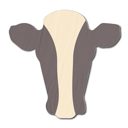 Heifer Cutout Unfinished Wood Cow Country Farm Door Hanger MDF Shape Canvas Style 2 (12") thumbnail 3