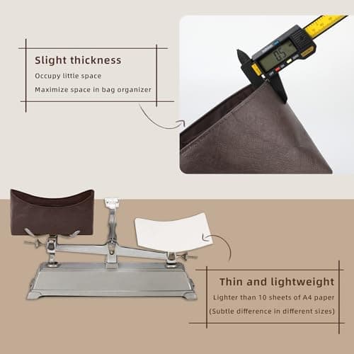 19 NeatThin Lightweight Purse Insert, Waterproof Surface and Silky Satin Interior, Fit for Brooklyn 28 (With Zipper and Bottle Holder, Chocolate) thumbnail 5