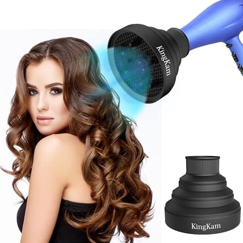 KingKam Collapsible Hair Dryer Diffuser - Travel and Easy Storage - Diffuser Attachment Fit Most Hair Dryers with Nozzle Diameter D-1.575Inch to 1.968 Inch (4-5cm) - Black thumbnail 7
