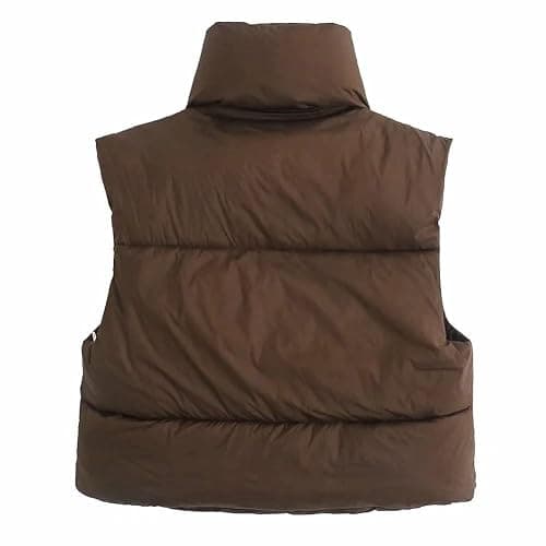 KEOMUD Women's Winter Crop Vest Lightweight Sleeveless Warm Outerwear Puffer Vest Padded Gilet thumbnail 5