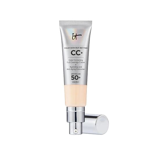IT Cosmetics CC+ Crème, Fond de Teint Haute Couvrance SPF 50, Correcteur de Teint & Sérum Anti-Âge, Formulé avec Niacinamide & Acide Hyaluronique, Fini Naturel, Pour Tous Types de Peau - Image 1