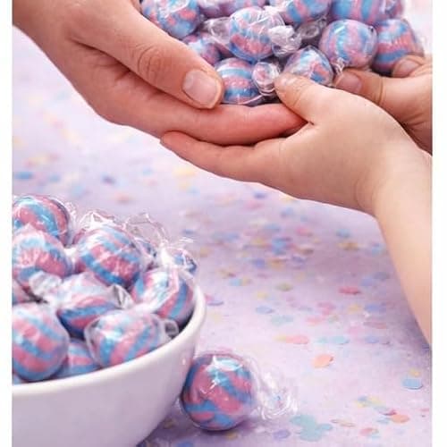 Munchique Jumbo Cotton Candy Balls – Individually Wrapped Bulk Hard Candy – 1.5 lb Bag (Approx. 70 Pieces) – Pink & Blue Carnival Candy for Parties & Stocking Stuffers thumbnail 3