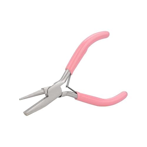 TUNQISM 1PCS 5 Inches Pink Jewelry-making pliers Beadsmith Concave Round Nose Pliers – Wire Looping and Bending Tool – Jewelry-Making Instrument Metal ring-making tools thumbnail 3