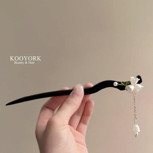 Classic Chinese Wooden Hair Sticks - Handmade Flower Hairpins and Chopsticks for Elegant Updos Floral Hairpin Wooden Hair Clip 1Pack thumbnail 8
