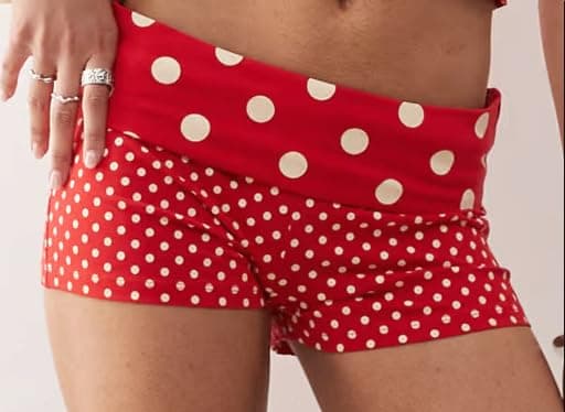 Morlaeley Women Fold Over Shorts Foldover Low Waist Stretch Pajama Micro Mini Shorts Y2k Lounge Bottoms Sleepwear thumbnail 4