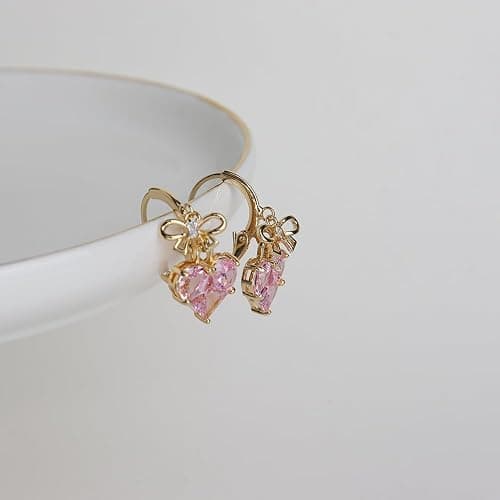 Sonateomber Gold Silver Small Hoop Dangle Earrings for Women, Trendy Dainty Rhinestone CZ Dangling Prom Wedding Leaf Flower Snowflake Butterfly Starfish Fashion Jewelry Gift thumbnail 6
