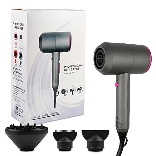 CASAMAA Professional Ionic Hair Dryer Powerful AC Motor Quick Drying with 2 Speed 3 Heat Setting, Cool Shot Button with 1 Diffuser & 2 Concentrator, Hairdryers for Women Man - Rose Pink - Image 1