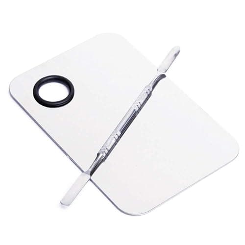 Stainless Steel Cosmetic Makeup Palette, Professional Cosmetic Mixing Makeup Palette Spatula Makeup Artist Tool, Beauty Salon Color Cream Mixing Palette With A Spatula Makeup Nail Art Palette - Image 1