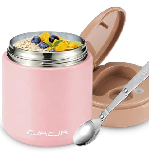Thermo for Hot Food Kids - 15.2oz, Leak Proof Insulated Food Jar, Soup Thermo, Insulated Lunch Containers, Termos Para Comida Caliente, Wide Mouth Lunch Box with Folding Spoon and Handle - Image 1