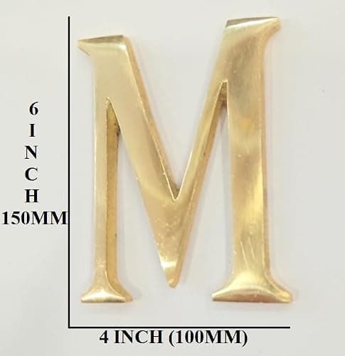 Brass Polish Gold Letter M Sticker Self Adhesive for Scrapbooking, Personalised Headings and Home Decor Projects 150 mm (6 inch) Set of 1 thumbnail 2