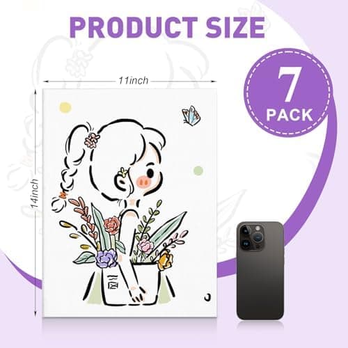 ESRICH Canvas Boards for Painting, 7 Pack Canvases for Painting 11x14 Cotton Primed Acid Free Blank Canvas Panels for Oil Paint, Watercolor, Acrylic Paint, Gouache and Tempera. thumbnail 3