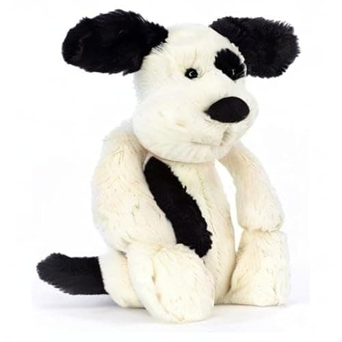 Jellycat Bashful Black and Cream Puppy Stuffed Animal, Medium 12 inches - Dogs and Puppies Plush Toy - Classic Children's Gift thumbnail 6