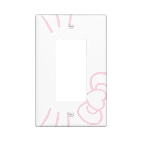 Cute Single Rocker Light Switch Covers, Kawaii Wall Decor, Pink Wall Plate, Bedroom Decorative, for Fans Girls Kids Birthday Valentine's Day Gifts, White - Image 1