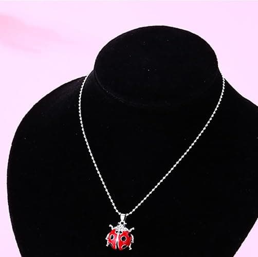 Cykdohy Cute Red Ladybug Pendant Necklace for Women Dainty Beetle CZ Charm Choker Fashion Lovely Animal Funny Coccinella Septempunctata Beaded Chain Necklaces Jewelry Birthday Halloween Party Gifts thumbnail 6