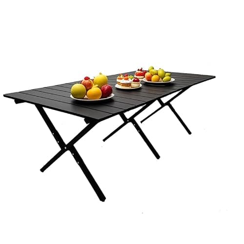Evolve Heritage Collection Portable Low Alluminum Roll Up Travel Folding Table for Beach, Camping, & Picnic – Compact, Lightweight, Multi-Purpose for Indoor & Outdoor Use (Black) - Image 1