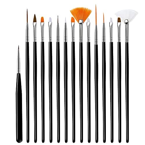 ZEOHBETY Nail Art Brushes Set, 20pcs Nail Design Painting Brushes, Professional Nail Art Design Brushes, Nail Fine Liner Brushes, Black thumbnail 2