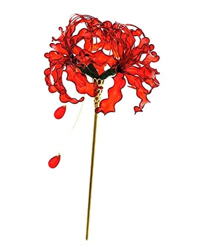 MIAO WU Handmade Lycoris Radiata Flower Hairpin,Kanzashi Hair Stick for Kimono Hair Accessories, Cosplay Decor Ornament Women Girl Jewellery 1pc thumbnail 4