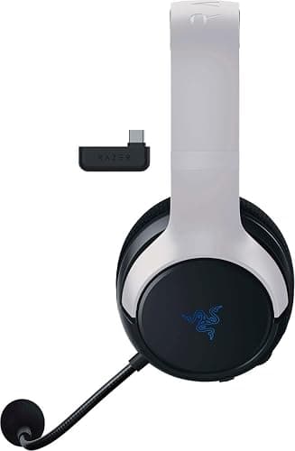 Razer Kaira Dual Wireless Gaming Headset for PlayStation 5 / PS5, PC, Mobile, PS4: Triforce 50mm Drivers - HyperClear Cardioid Mic - 2.4GHz and Bluetooth w/SmartSwitch - EQ Toggle - White/Black thumbnail 3