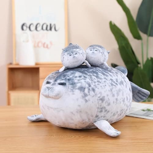 SQEQE Plushie Chubby Seal Plush Family Set, Mama & Baby Stuffed Animals Toys for Ages 3-8 - Ideal Christmas, Easter & Children's Day Gifts Ideas for Boys & Girls thumbnail 2
