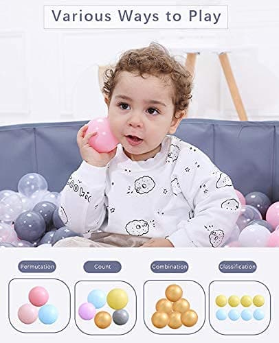 MoonxHome Ball Pit Balls for Toddlers, BPA Free Crush Proof Plastic Toy Balls for Ball Pit, Children's Pool Water Toys, Macaron Ocean Balls for Play Tent 2.15 Inch Pack of 100… thumbnail 7
