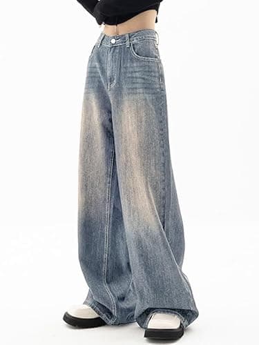 EMMIOL Jeans for Women Wide Leg Baggy Jeans High Waist Y2K Cargo Pants Casual Loose Boyfriends Trousers Vintage Streetwear thumbnail 3